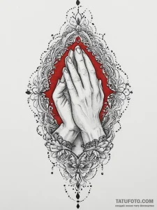 Praying hands, tattoo sketch design, black an... - эскиз тату (№1755631167_0, 19.08.2025 19:19) — Tatufoto.com