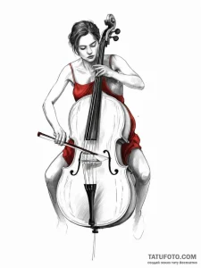 A person playing a cello with intense emotion... - эскиз тату (№1755632815_0, 19.08.2025 19:46) — Tatufoto.com