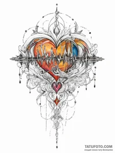 A soundwave of a heartbeat, tattoo flash shee... - эскиз тату (№1755633021_0, 19.08.2025 19:50) — Tatufoto.com