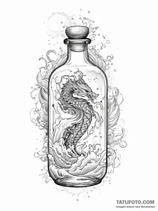 Tattoo design a magic potion bottle with a sw... - эскиз тату (№1755634250_0, 19.08.2025 20:10) — Tatufoto.com