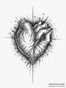 Tattoo design a hand drawing a heart on a mis... - эскиз тату (№1755635695_0, 19.08.2025 20:34) — Tatufoto.com