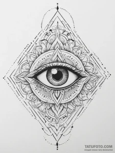 Tattoo sketch a cosmic eye that sees all, sym... - эскиз тату (№1755636725_0, 19.08.2025 20:52) — Tatufoto.com