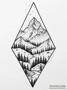 Tattoo sketch a minimalist mountain range spl... - эскиз тату (№1755644791_0, 19.08.2025 23:06) — Tatufoto.com