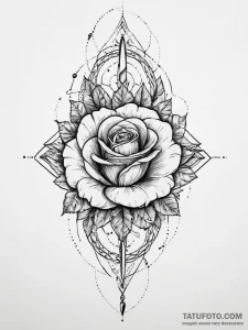 Dagger and rose, tattoo drawing outline, blac... - эскиз тату (№1755645217_0, 19.08.2025 23:13) — Tatufoto.com