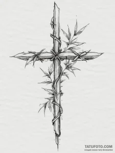 Tattoo sketch a bamboo stalk, bending but not... - эскиз тату (№1755645836_0, 19.08.2025 23:23) — Tatufoto.com