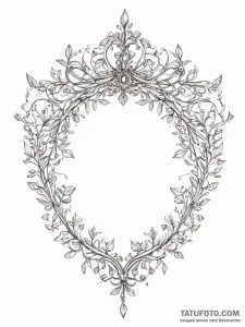 Tattoo sketch a crown made of leaves or vines... - эскиз тату (№1755646877_0, 19.08.2025 23:41) — Tatufoto.com
