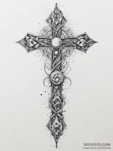 130. tattoo sketch: "rod" rune with subtle ce... - эскиз тату (№1755650951_0, 20.08.2025 00:49) — Tatufoto.com