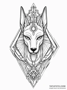 Art deco anubis, concept art for tattoo, bold... - эскиз тату (№1755661410_0, 20.08.2025 03:43) — Tatufoto.com