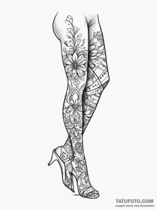 Tattoo sketch a powerful leg in mid-stride, c... - эскиз тату (№1755661608_0, 20.08.2025 03:46) — Tatufoto.com