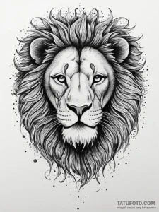Tattoo sketch a powerful leo lion's face, roa... - эскиз тату (№1755663483_0, 20.08.2025 04:18) — Tatufoto.com