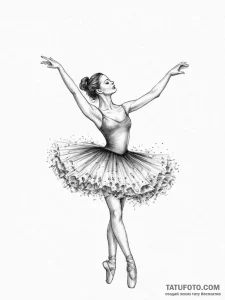A music box with a dancing ballerina, concept... - эскиз тату (№1755664276_0, 20.08.2025 04:31) — Tatufoto.com