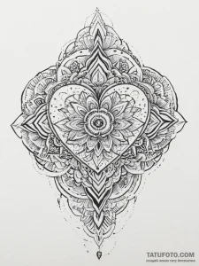 Heart, concept art for tattoo, on a clean whi... - эскиз тату (№1755665463_0, 20.08.2025 04:51) — Tatufoto.com