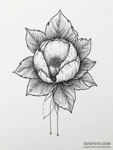 A single cotton plant boll, tattoo line art,... - эскиз тату (№1755665660_0, 20.08.2025 04:54) — Tatufoto.com