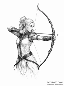 Elven archer - эскиз тату (№1755666055_0, 20.08.2025 05:00) — Tatufoto.com
