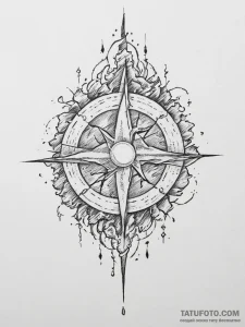 Tattoo sketch: a kolovrat emerging from a sto... - эскиз тату (№1755666251_0, 20.08.2025 05:04) — Tatufoto.com