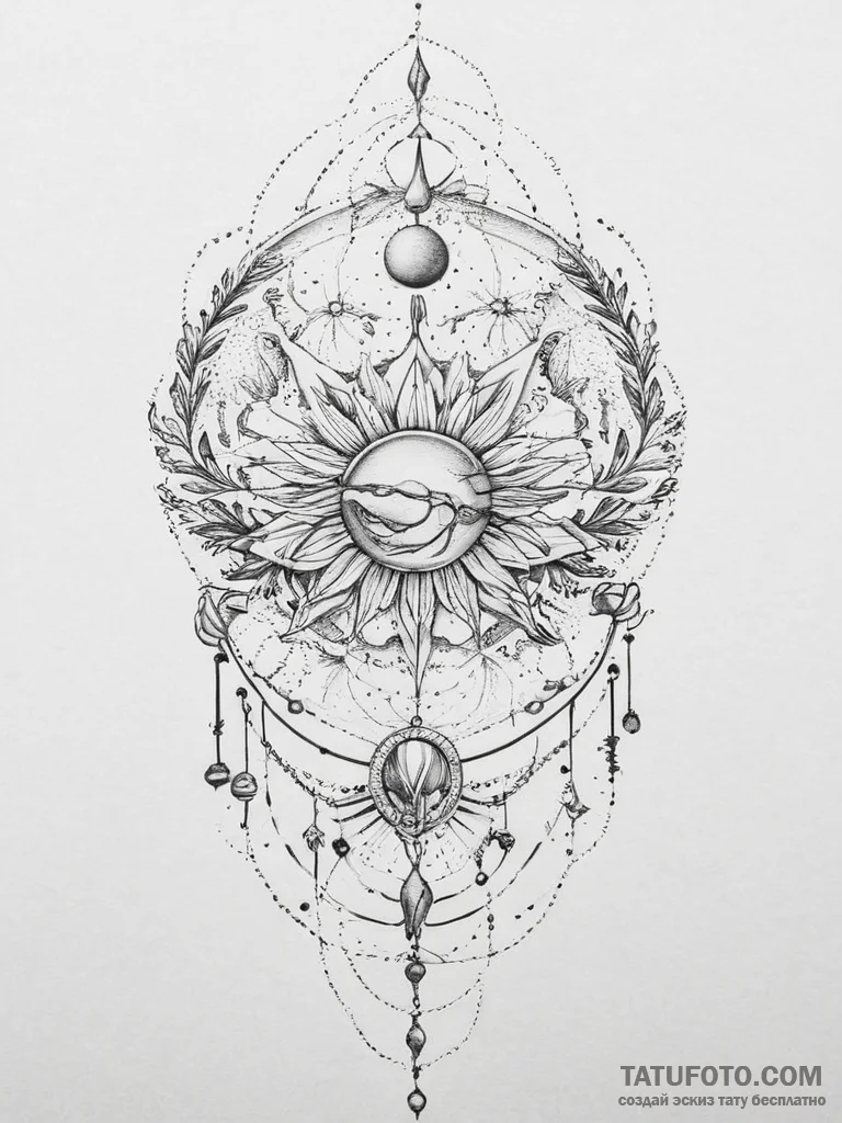 Tattoo design a nebula effect rendered entire... - эскиз тату (№1755667444_0, 20.08.2025 05:24) — Tatufoto.com