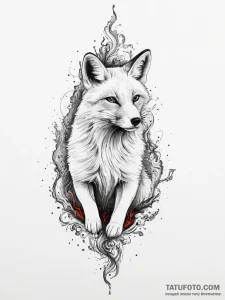 A fox made of swirling smoke, ink illustratio... - эскиз тату (№1755668040_0, 20.08.2025 05:34) — Tatufoto.com