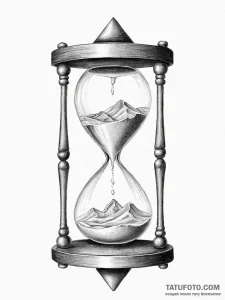 Tattoo sketch a classic hourglass where sand... - эскиз тату (№1755668825_0, 20.08.2025 05:47) — Tatufoto.com