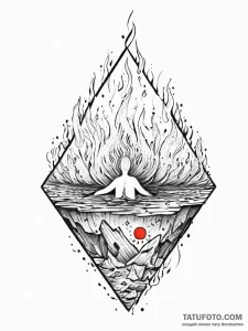 Tattoo design: a depiction of the ritual burn... - эскиз тату (№1755670787_0, 20.08.2025 06:19) — Tatufoto.com