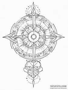 Tattoo sketch the zodiac glyph with a single,... - эскиз тату (№1755671773_0, 20.08.2025 06:36) — Tatufoto.com