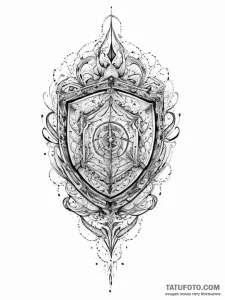 Tattoo sketch a digital shield with glitching... - эскиз тату (№1755671970_0, 20.08.2025 06:39) — Tatufoto.com