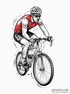 Tattoo design a cyclist's leg muscles in moti... - эскиз тату (№1755672166_0, 20.08.2025 06:42) — Tatufoto.com