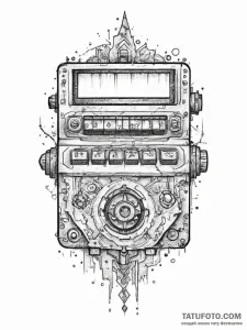 Tattoo sketch a pixelated score counter with... - эскиз тату (№1755673158_0, 20.08.2025 06:59) — Tatufoto.com