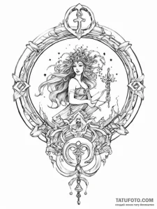 Tattoo design a zodiac symbol with a keyhole... - эскиз тату (№1755696076_0, 20.08.2025 13:21) — Tatufoto.com
