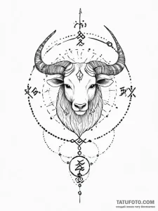 Tattoo design a zodiac animal with a single,... - эскиз тату (№1755702239_0, 20.08.2025 15:03) — Tatufoto.com