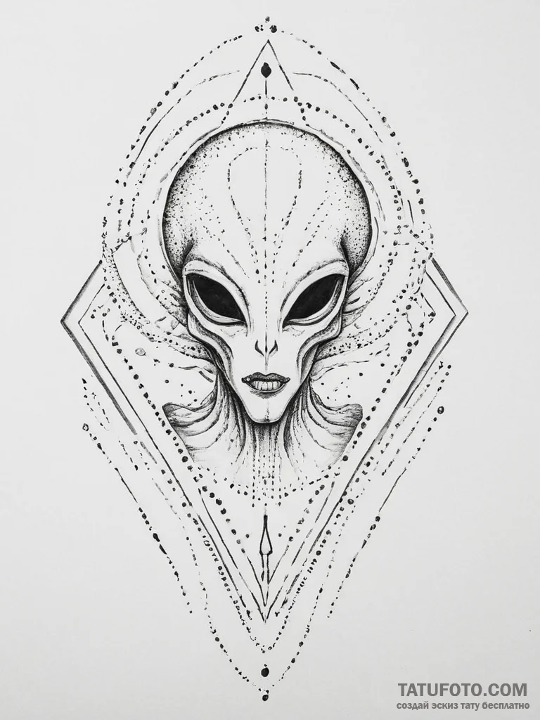 Tattoo design an abstract alien language or s... - эскиз тату (№1755702441_0, 20.08.2025 15:07) — Tatufoto.com