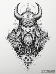 Tattoo sketch a viking berserker in mid-battl... - эскиз тату (№1755703249_0, 20.08.2025 15:20) — Tatufoto.com