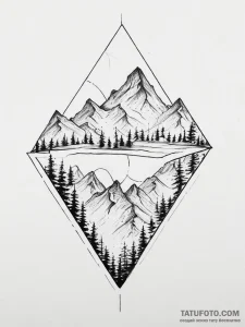 Tattoo sketch a minimalist mountain range spl... - эскиз тату (№1755703666_0, 20.08.2025 15:27) — Tatufoto.com