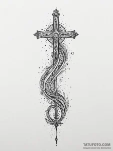 Tattoo sketch aquarius's water flowing as a s... - эскиз тату (№1755704701_0, 20.08.2025 15:45) — Tatufoto.com