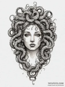 Medusa (full figure, not just the head), tatt... - эскиз тату (№1755704907_0, 20.08.2025 15:48) — Tatufoto.com