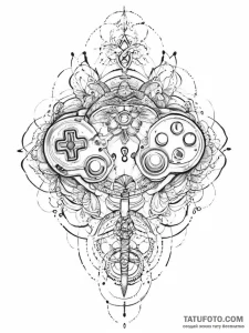 Tattoo design a retro joystick with wires for... - эскиз тату (№1755705933_0, 20.08.2025 16:05) — Tatufoto.com