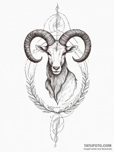 Capricorn, artistic tattoo sketch, on a clean... - эскиз тату (№1755706354_0, 20.08.2025 16:12) — Tatufoto.com