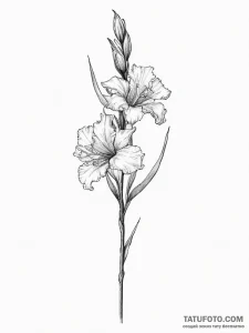 Gladiolus, concept art for tattoo, rough sket... - эскиз тату (№1755707168_0, 20.08.2025 16:26) — Tatufoto.com