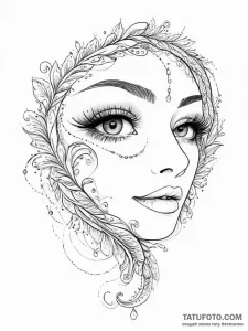 Tattoo design a confident woman's eye, with l... - эскиз тату (№1755707987_0, 20.08.2025 16:39) — Tatufoto.com