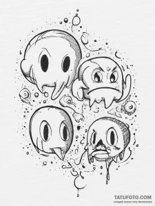 Tattoo sketch a pac-man on one partner, and a... - эскиз тату (№1755711129_0, 20.08.2025 17:32) — Tatufoto.com