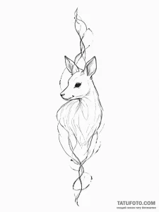 Tattoo sketch a fine line animal silhouette o... - эскиз тату (№1755711332_0, 20.08.2025 17:35) — Tatufoto.com