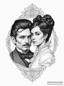 A daguerreotype-style portrait of a stern-loo... - эскиз тату (№1755711943_0, 20.08.2025 17:45) — Tatufoto.com
