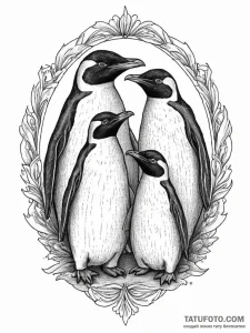 Tattoo design a family of penguins huddled to... - эскиз тату (№1755712552_0, 20.08.2025 17:55) — Tatufoto.com