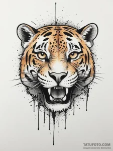 Jaguar, tattoo sketch design, muted color pal... - эскиз тату (№1755713814_0, 20.08.2025 18:16) — Tatufoto.com