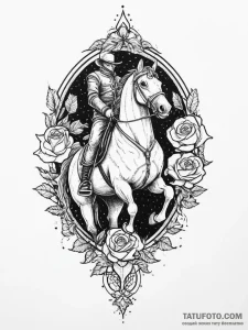Headless horseman, tattoo drawing outline, mu... - эскиз тату (№1755714019_0, 20.08.2025 18:20) — Tatufoto.com