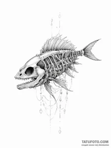Fish skeleton - эскиз тату (№1755716296_0, 20.08.2025 18:58) — Tatufoto.com