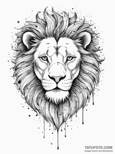 Tattoo sketch a leo lion's face made of molte... - эскиз тату (№1755718355_0, 20.08.2025 19:32) — Tatufoto.com