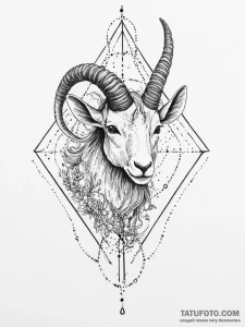 Tattoo design a capricorn goat-fish, appearin... - эскиз тату (№1755718557_0, 20.08.2025 19:35) — Tatufoto.com