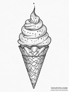 Tattoo design a tiny, stylized cupcake or ice... - эскиз тату (№1755719612_0, 20.08.2025 19:53) — Tatufoto.com