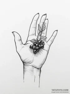 A person's hands, stained with berry juice af... - эскиз тату (№1755719815_0, 20.08.2025 19:56) — Tatufoto.com