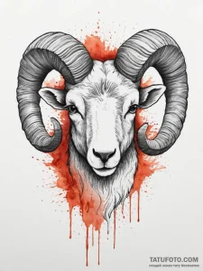 Tattoo sketch an aries ram's head, dissolving... - эскиз тату (№1755720442_0, 20.08.2025 20:07) — Tatufoto.com